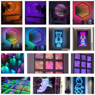 Mua Home Magic Mirror Neon Sign Infinity Neon Led Rgb Signboard 3D Glass Neon Sign sản xuất trực tuyến