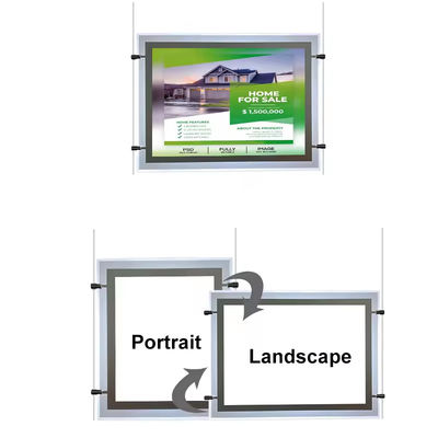 CE Light Box quảng cáo bất động sản treo Backlit Ultra Thin Crystal Light Box hiển thị 5,76 Watt
