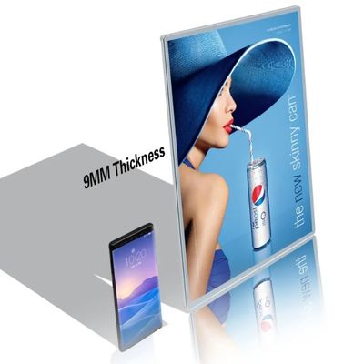 A1 / A2 / A3 / A4 kính LED Ultra Thin Lightbox Display Hạt nhôm quảng cáo khung poster